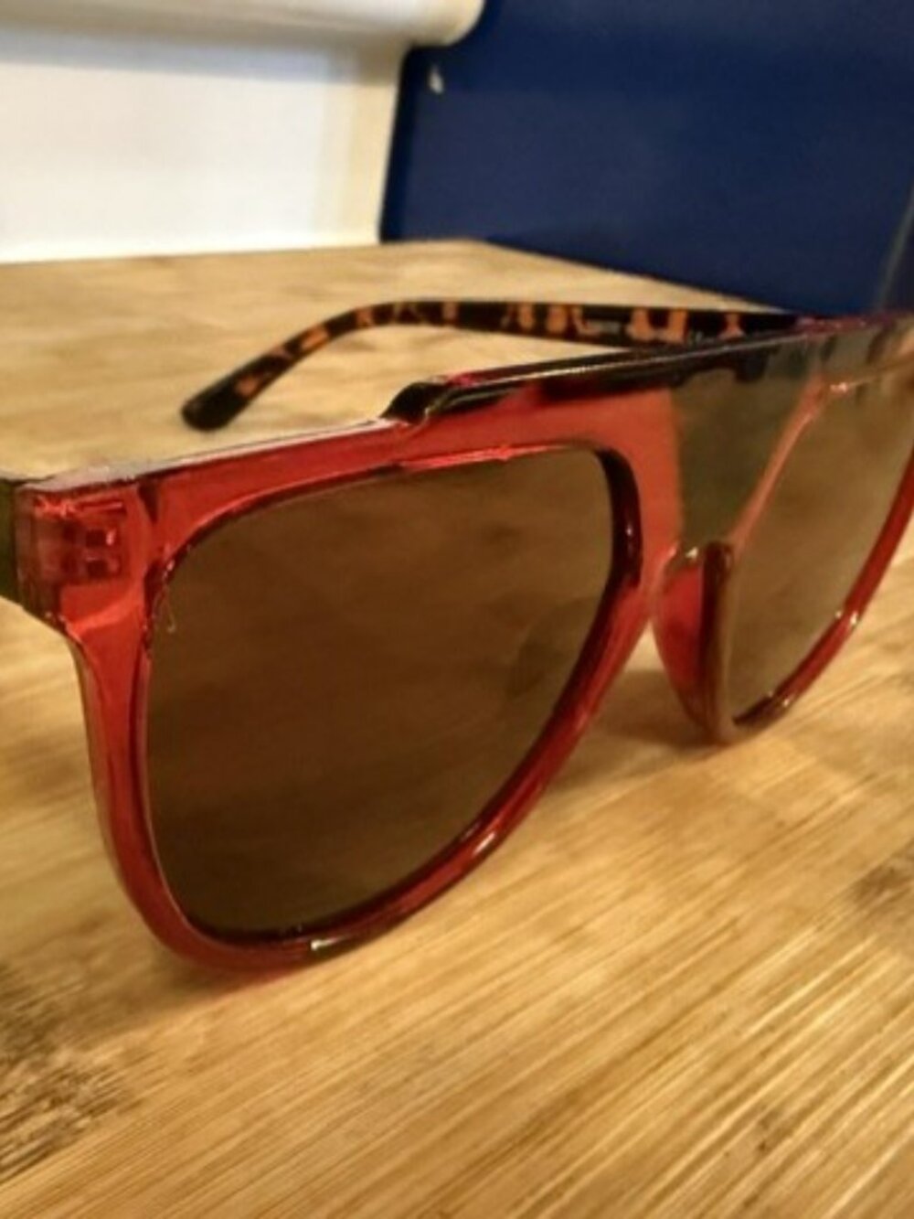 I-SEA Flat Top Red Aviator Sunglasses - Picture 12 of 16